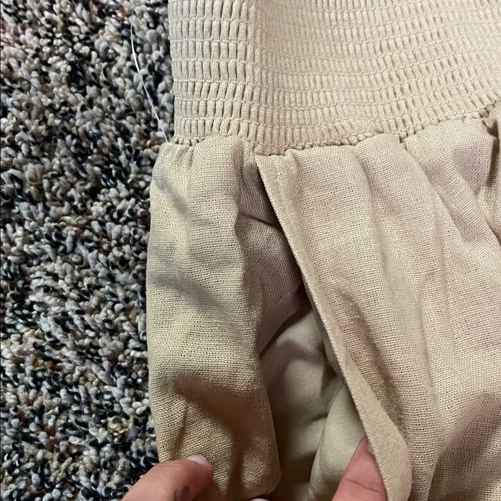 Isabel Maternity Wide Leg Smocked Waist Linen Trousers | NWT/NWOT - Picture 4 of 7